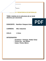 Análisis estructural sección tecle eléctrico