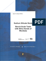 Sodium Silicate Study Bench-Scale Tests With Silica Sands of Manitoba