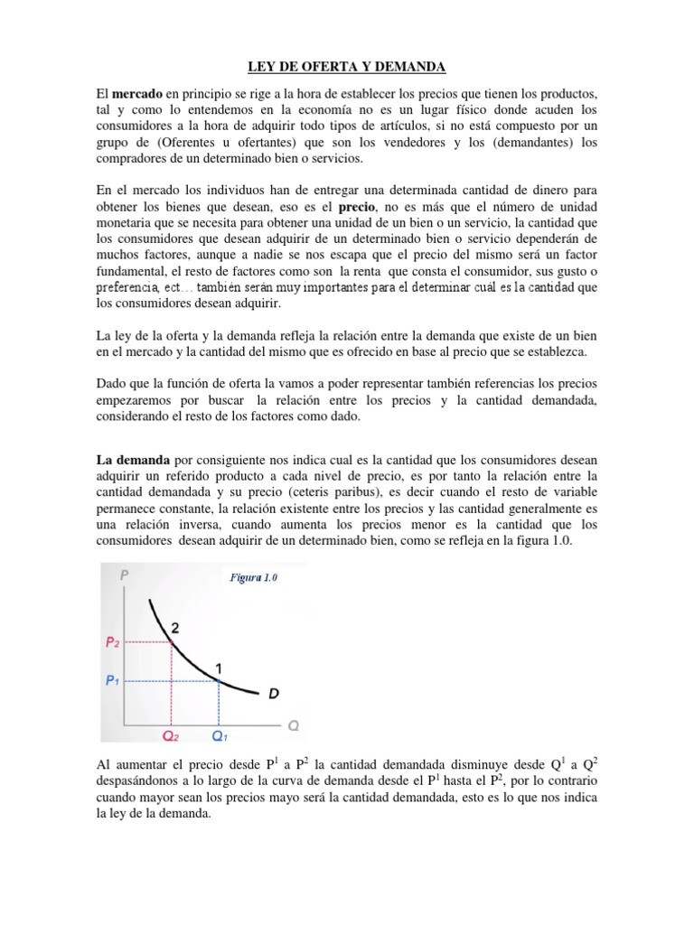 Ley de Oferta y Demanda en Economía | PDF | Oferta y demanda | Oferta ...