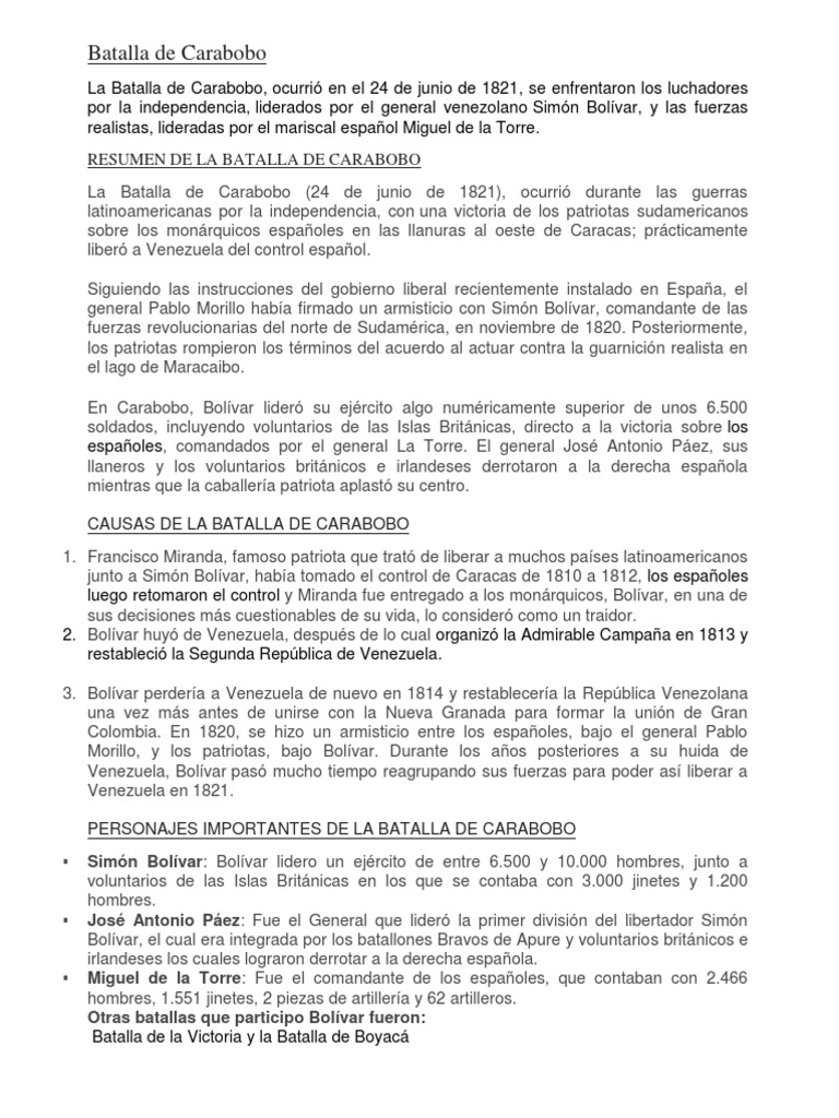 batalla-de-carabobo-causas-y-consecuencias-pdf-venezuela-batallas