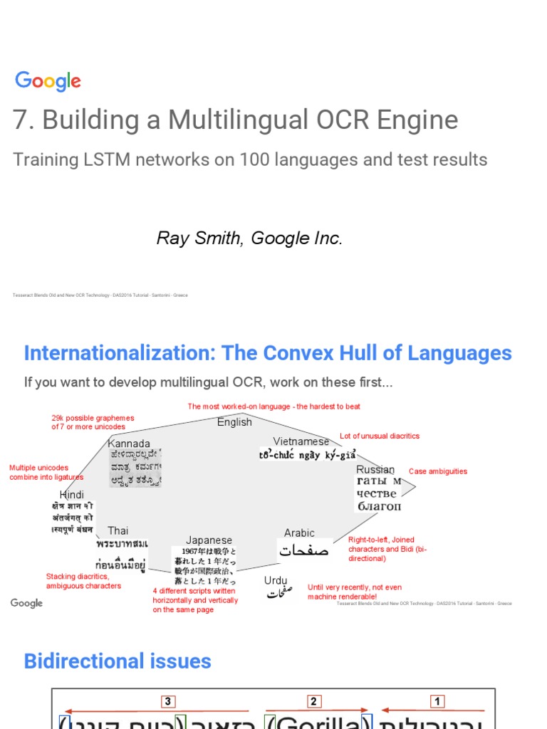 Multilingual OCR with Tesseract LSTM | PDF | Optical Character ...