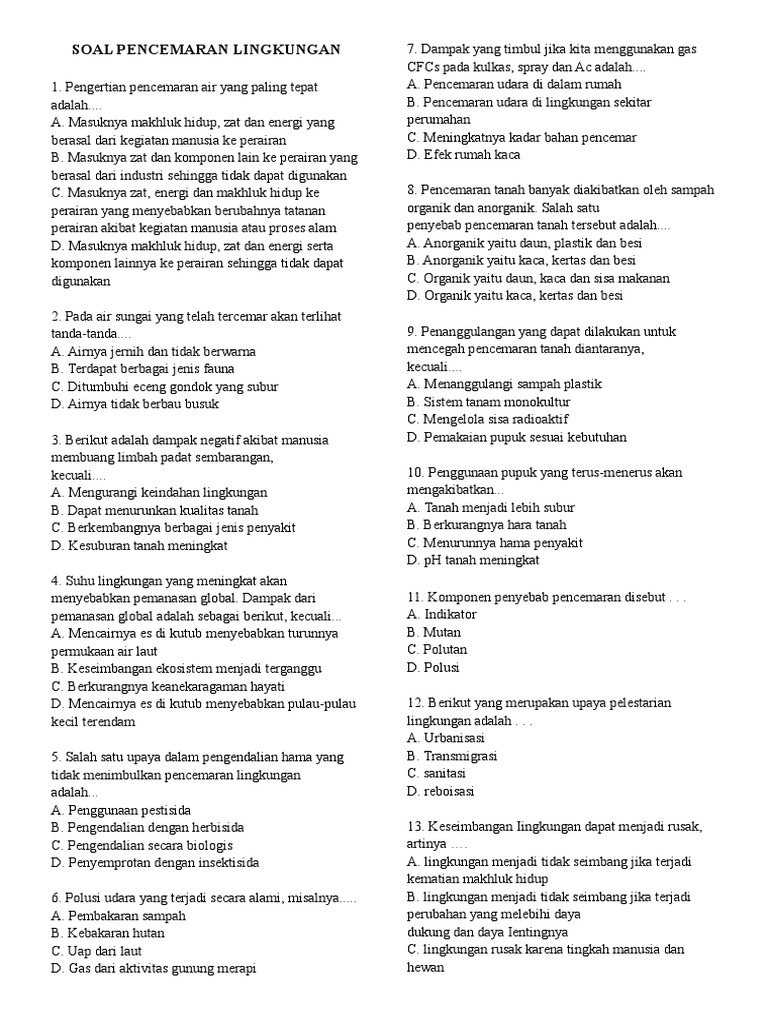 Keseimbangan Lingkungan Dapat Menjadi Rusak Artinya Kita