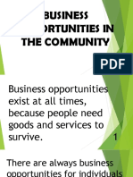 Business Opportunities in The Community