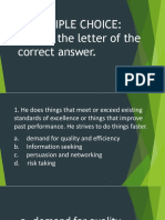 I. Multiple Choice: Choose The Letter of The Correct Answer