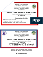 Attendance Sheet: Mount Data National High School