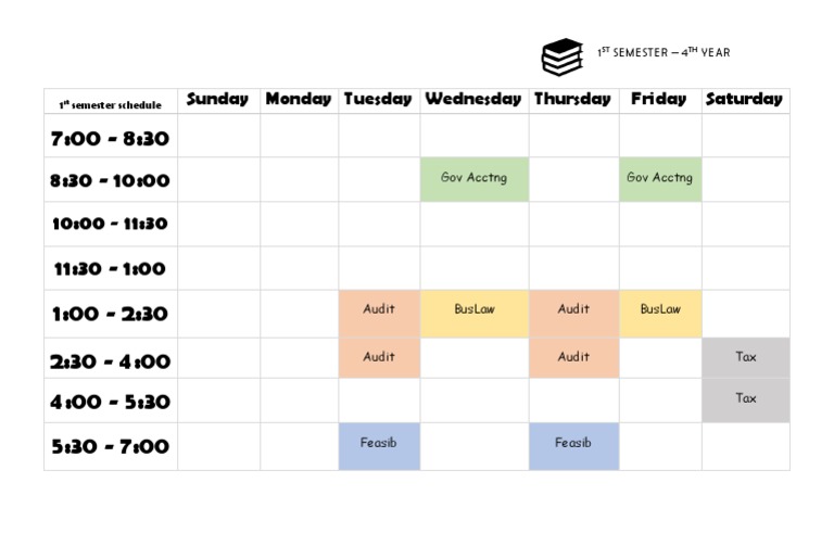 1st Semester Schedule for 4th Year | PDF