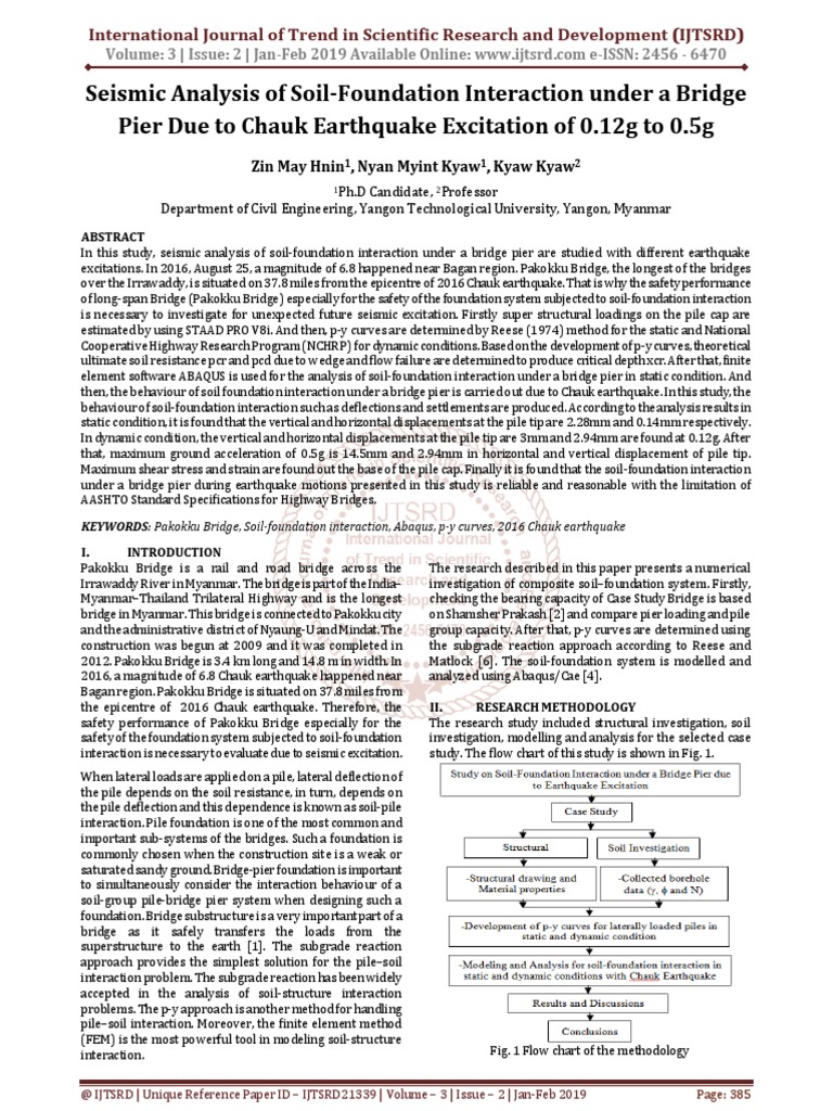 Seismic Soil-Foundation Analysis of Pakokku Bridge | PDF | Deep ...