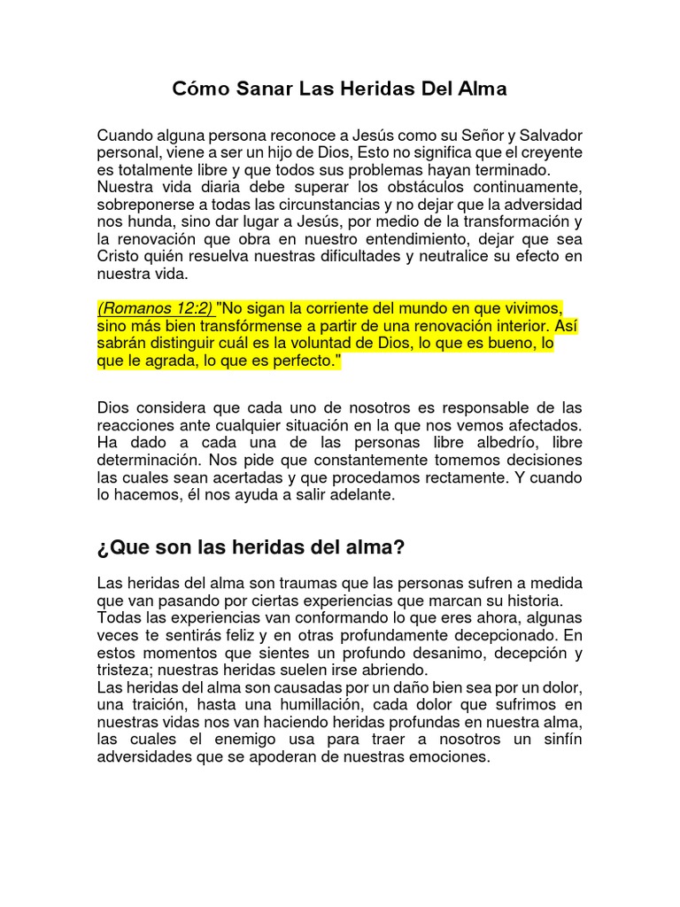 Sanando las Heridas del Alma | PDF | Dios | Cristo (título)
