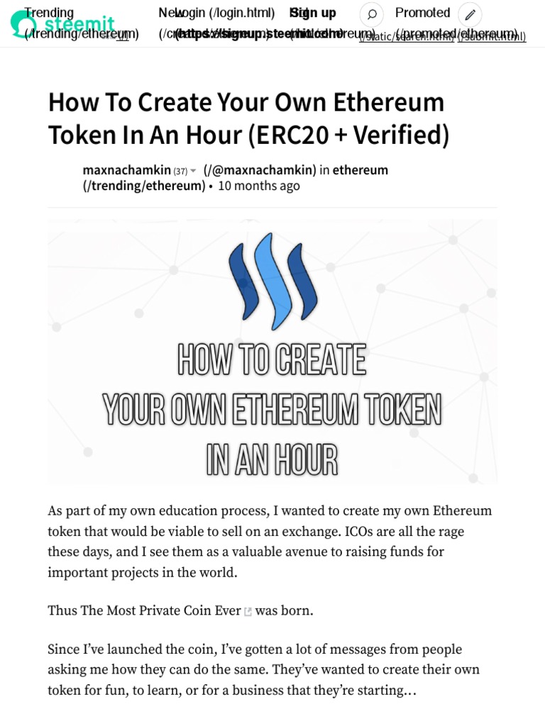 Create Your Own Ethereum Token Guide | PDF | Information Technology  Management | Computing