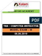 TRB – COMPUTER INSTRUCTOR MODEL EXAM – III 06.06.2019