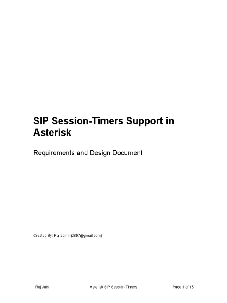 Asterisk SIP Session-Timers Design Document | PDF | Session Initiation ...