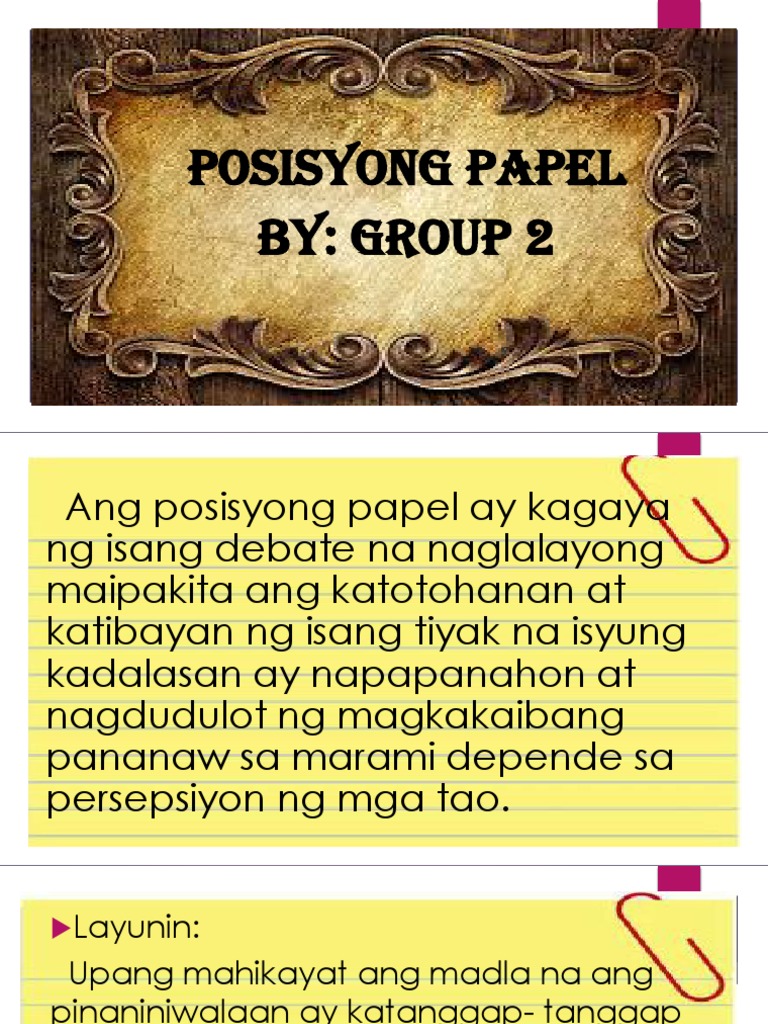 Kahulugan Ng Pagsulat Ng Posisyong Papel - pagsulite