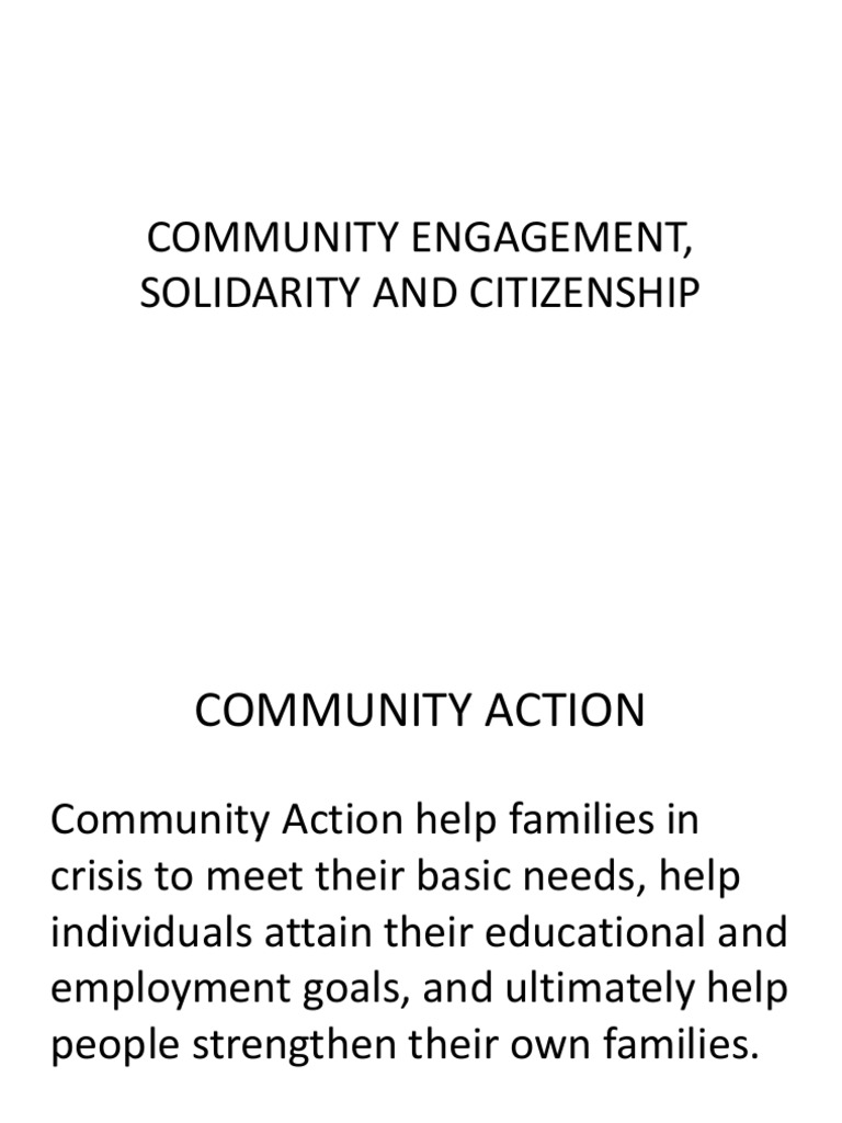 Community Engagement, Solidarity and Citizenship | PDF