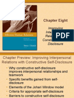 Chapter Eight: Improving Interpersonal Relations With Constructive Self-Disclosure