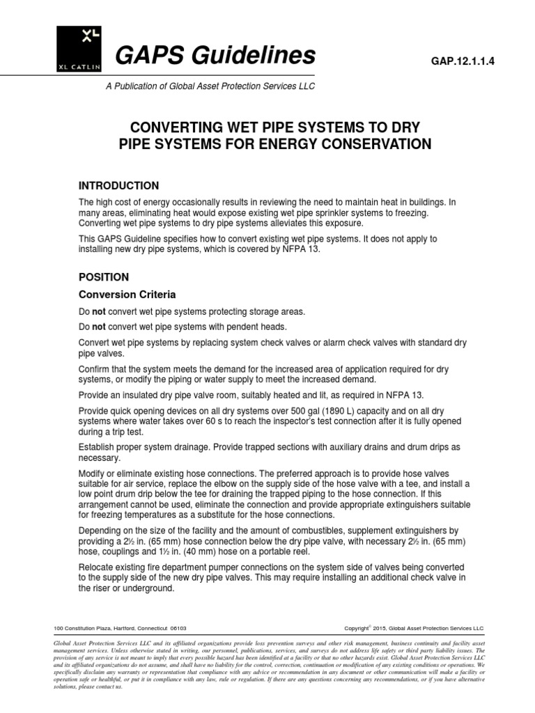GAPS Guidelines: Converting Wet Pipe Systems To Dry Pipe Systems For ...