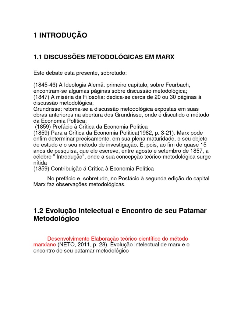 1-Método em Marx | PDF | Sociologia | Karl Marx