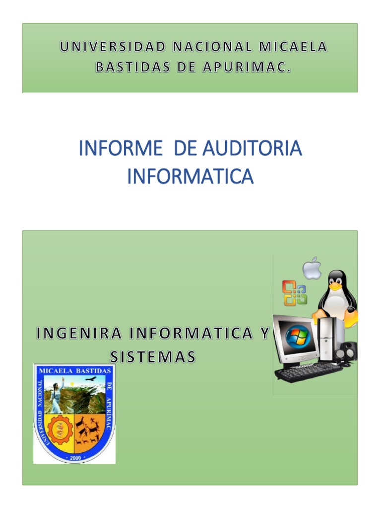 Informe Final de Auditoria Informatica Vani Celinda | PDF | La ...