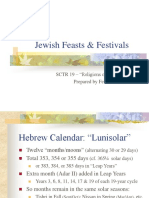 Jewish Feasts & Festivals: SCTR 19 - "Religions of The Book" Prepared by Felix Just, S.J