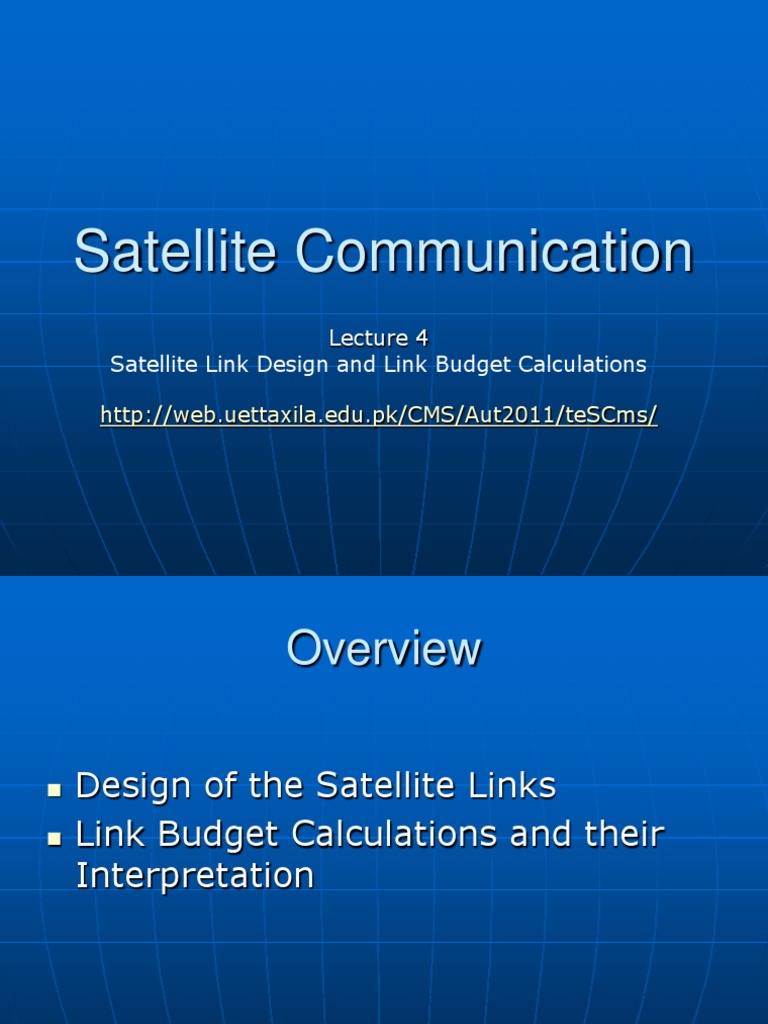 Satellite Link Design and Budget Analysis | PDF | Antenna (Radio ...