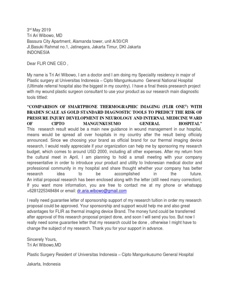 Sponsorship Letter Template 07 | PDF | Hospital | Medicine