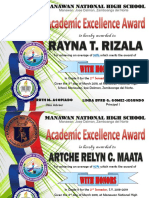 Award Certificate 2 For DEPed