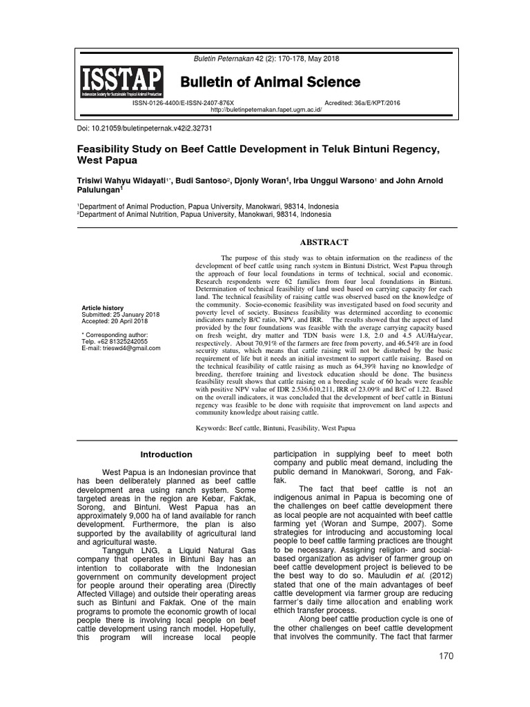 Feasibility Study On Beef Cattle Development in Te PDF Internal