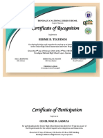 Certificate of Recognition: Bernie D. Teguenos
