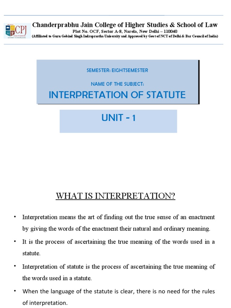Understanding Statutory Interpretation | PDF | Plain Meaning Rule ...