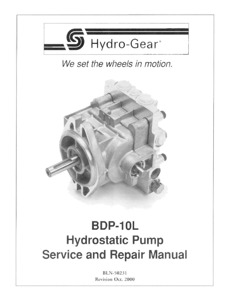 BDP 10L Hydro Pump PDF
