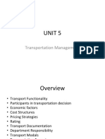 Unit 5: Transportation Management
