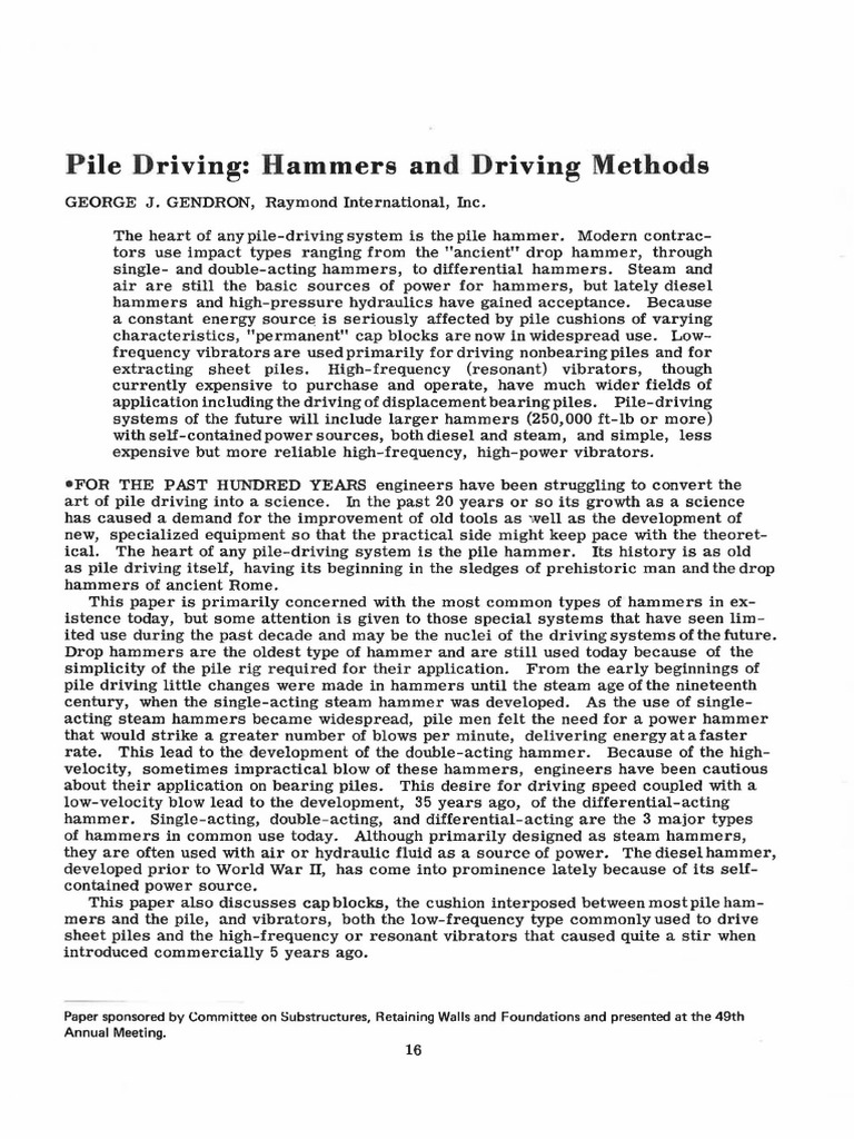 Pile Driving Hammers Overview | PDF | Deep Foundation | Hammer