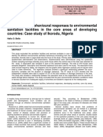 Assessment of Behavioural Responses To Environmental Sanitation Facilities in The Core Areas of Developing Countries: Case Study of Ikorodu, Nigeria