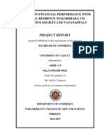 Project Report: A Study On Financial Performance With Special Rference To Karshaka Co-Operative Society LTD Vatanappaly