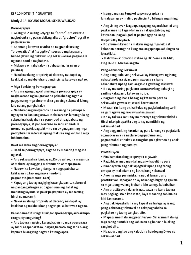 Esp 10 Notes | PDF