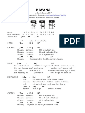 HAVANA - Ukulele Chord Chart PDF | | Musical Forms | Number Singles