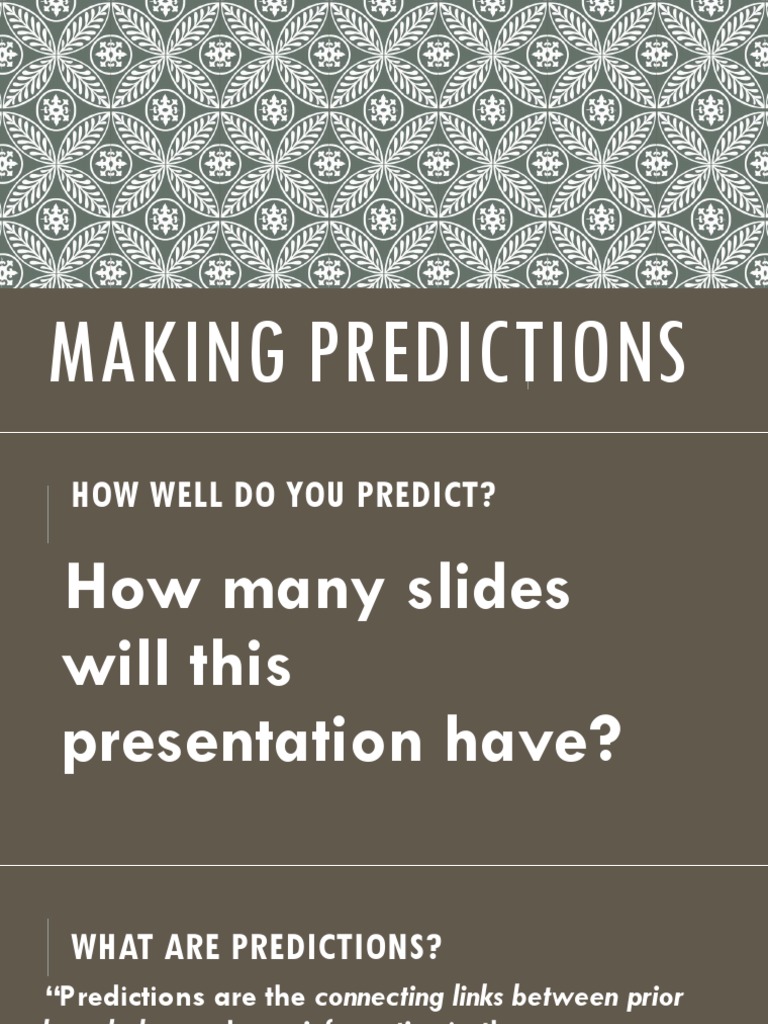 Understanding Predictions in Learning | PDF