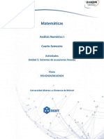 Matemáticas: Análisis Numérico I Cuarto Semestre