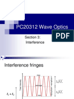 PC20312 Wave Optics: Section 3: Interference