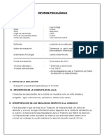 Modelo de Informe Psicologico Niño de 5 Años