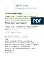 IFLA Web Forms: Status Message