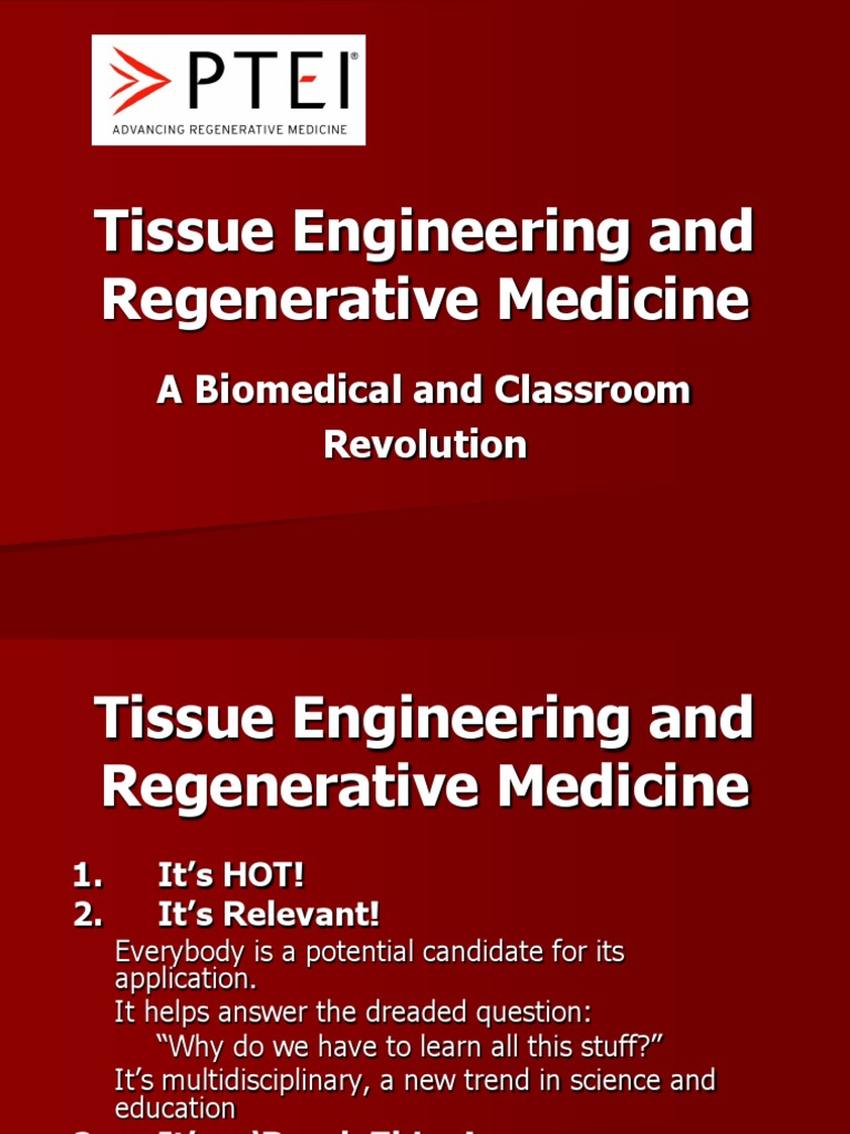 Tissue Engineering & Regenerative Medicine Guide | PDF | Tissue ...