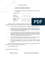 Motorcycle Assignment Agreement