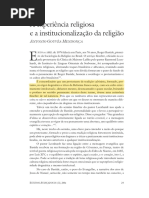 A Experiência Religiosa e Institucionalização Da Religião - Mendonça