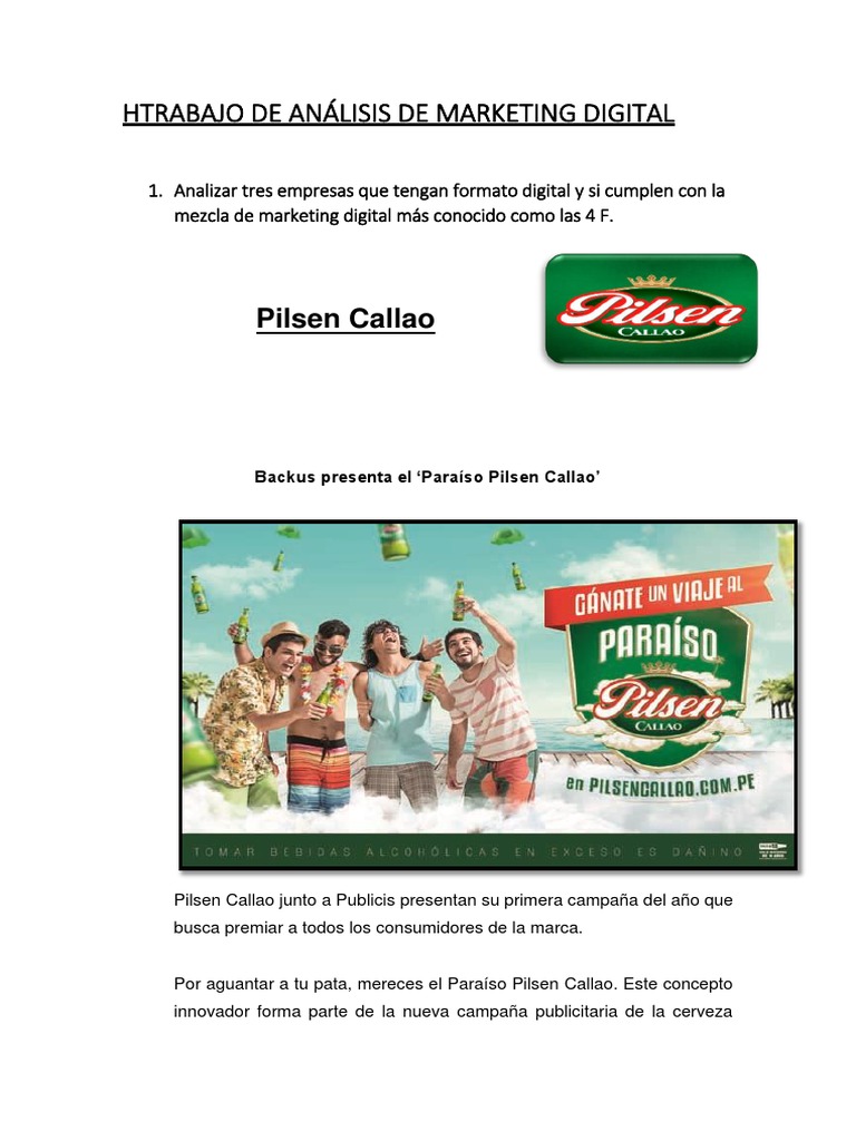 Campañas Digitales de Pilsen Callao | PDF | Millennials | Internet