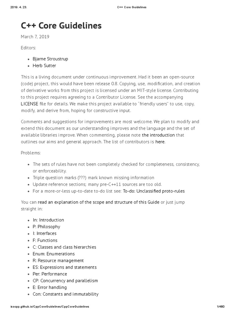 C++ Core Guidelines PDF | PDF | C++ | Pointer (Computer Programming)