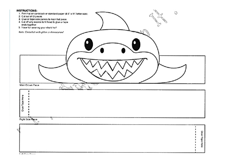 Free Printable Shark Headband Template