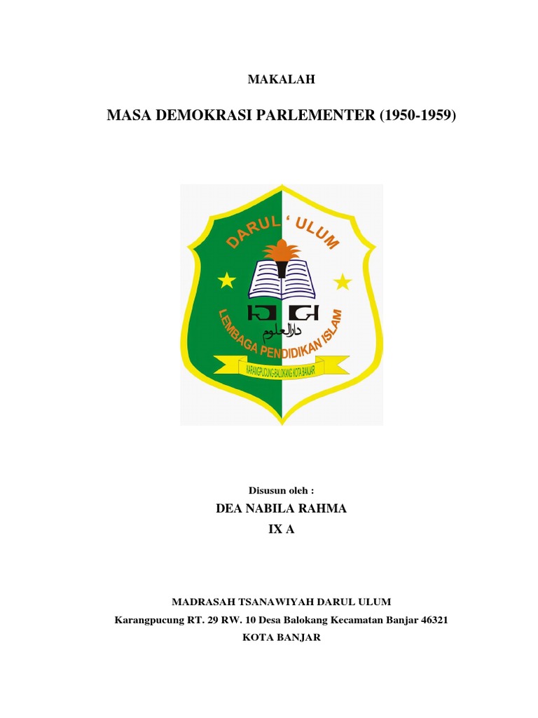 Makalah Demokrasi Parlemen Indonesia