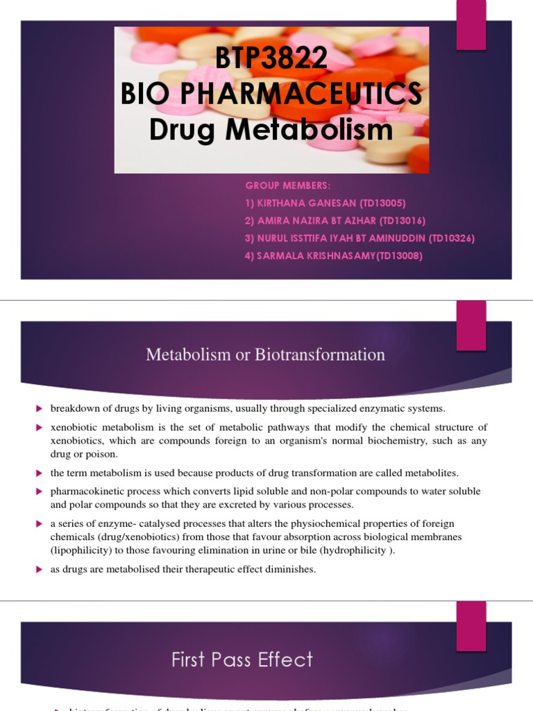 Drug Metabolism and Biotransformation Overview | PDF | Drug Metabolism ...