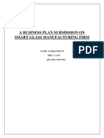 A Business Plan Submission On Smart Glass Manufacturing Firm