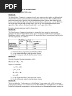 Assignment 4 - Linear Programming